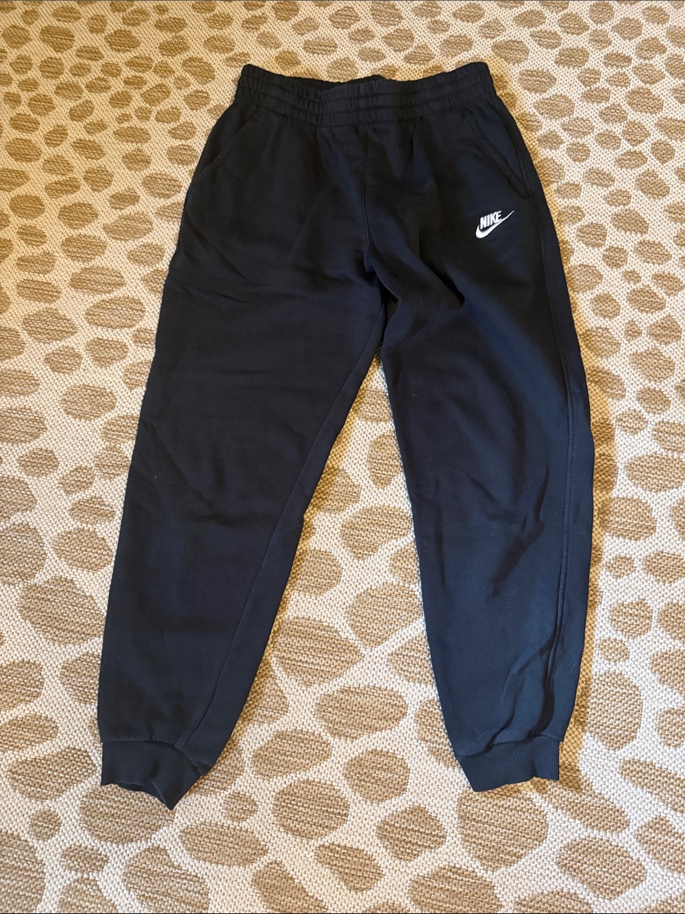 Nike Kids Black Joggers with White Swoosh